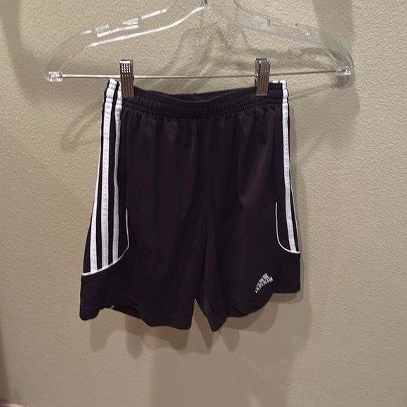Adidas Black and White Athletic Shorts with Signature Stripes - Picture 2 of 9